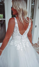 Load image into Gallery viewer, All my life v neck bridal gown