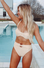 Load image into Gallery viewer, Riley Cream High Waisted Bikini Bottom