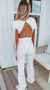 Center Of Attention Ivory Jumpsuit