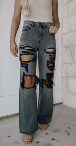 Lindsey Black Straight Leg Jeans