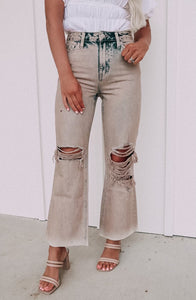90s Vintage Cropped Flare Jeans